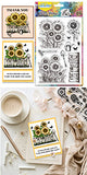 Halloween PVC Plastic Clear Stamps, for DIY Scrapbooking, Photo Album Decorative, Cards Making, Sunflower, 160x110mm