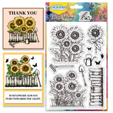 Halloween PVC Plastic Clear Stamps, for DIY Scrapbooking, Photo Album Decorative, Cards Making, Sunflower, 160x110mm