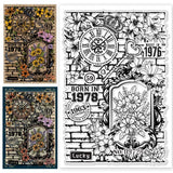 Halloween PVC Plastic Clear Stamps, for DIY Scrapbooking, Photo Album Decorative, Cards Making, Flower, 160x110mm