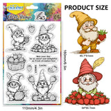 Halloween PVC Plastic Clear Stamps, for DIY Scrapbooking, Photo Album Decorative, Cards Making, Gnome, 160x110mm