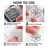 Halloween PVC Plastic Clear Stamps, for DIY Scrapbooking, Photo Album Decorative, Cards Making, March Daffodil, 160x110mm