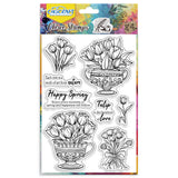 Halloween PVC Plastic Clear Stamps, for DIY Scrapbooking, Photo Album Decorative, Cards Making, Tulip, 160x110mm