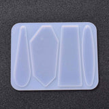 DIY Silicone Hair Clip Molds, Resin Casting Molds, for UV Resin, Epoxy Resin Jewelry Making, Teardrop & Rectangle & Polygon, White, 79x99x4mm, Inner Diameter: 59.5~71x12~32mm, 10pcs/set