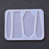 DIY Silicone Hair Clip Molds, Resin Casting Molds, for UV Resin, Epoxy Resin Jewelry Making, Teardrop & Rectangle & Polygon, White, 79x99x4mm, Inner Diameter: 59.5~71x12~32mm, 10pcs/set