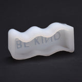 2 pc Wavy Letter Silicone Candle Mold, Word BE KIND, DIY Candle Soap Making Molds, White, 13.5x6.2x3.45cm