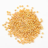 Brass Crimp Beads, Rondelle, Golden Color, about 2mm in diameter, 1.2mm long, hole: 1.2mm, 10000pc/Set