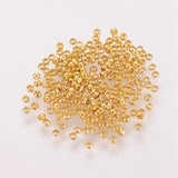 Brass Crimp Beads, Cadmium Free & Nickel Free & Lead Free, Rondelle, Golden Color, about 2mm in diameter, 1.2mm long, hole: 1.2mm, 10000pc/Set