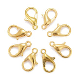 Zinc Alloy Lobster Claw Clasps, Parrot Trigger Clasps, Cadmium Free & Nickel Free & Lead Free, Golden, 12x6mm, Hole: 1.2mm, 1000pc/Set