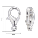 Zinc Alloy Lobster Claw Clasps, Parrot Trigger Clasps, Cadmium Free & Lead Free, Silver Color Plated, 10x6mm, Hole: 1mm, 1000pc/Set