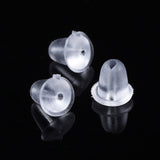 Plastic Ear Nuts, Soft Clear Earring Backs Safety Bullet Clutch Stopper, Clear, 4x4mm, Hole: 1mm, 10000pc/Set