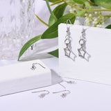 Iron Earring Hooks, Ear Wire, with Horizontal Loop, Cadmium Free & Nickel Free & Lead Free, Platinum, 17~19x0.8mm, Hole: 2mm, 22 Gauge, Pin: 0.6mm, 5000pc/Set