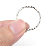 Iron Keychain Clasp Findings, Ring, Platinum, 25x1.5mm, 200pcs/Set