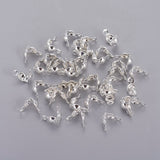 Iron Bead Tips, Calotte End Caps, Clamshell Knot Cover for DIY Crafting, Nickel Free, Silver, 7.5x4mm, Hole: 1mm, 500pc/Set