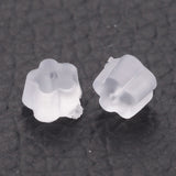 Plastic Ear Nuts, Earring Backs, White, 4x2.5mm, Hole: 0.7mm, 10000pc/Set