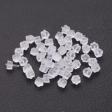 Plastic Ear Nuts, Earring Backs, White, 4x2.5mm, Hole: 0.7mm, 10000pc/Set