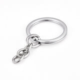 Alloy Split Key Rings, with Chains, Keychain Clasp Findings, Platinum, 22mm, 200pc/Set