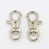 Alloy Swivel Lobster Claw Clasps, Swivel Snap Hook, Fine Jewelry Findings, Cadmium Free & Lead Free, Platinum Color, Size: about  39mm long, 17mm wide, 7mm thick, hole: 6mm wide, 9mm long, 100pc/Set