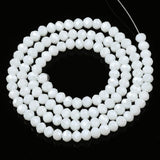 Electroplate Glass Beads Strands, Pearl Luster Plated, Faceted, Rondelle, White, 2.9~3.3x2mm, Hole: 0.8mm, about 145~150pcs/strand, 34~35cm, 10Strand/Set