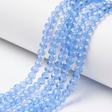 Glass Beads Strands, Faceted, Rondelle, Light Sky Blue, 6x5mm, Hole: 1mm, about 83~85pcs/strand, 38~39cm, 10Strand/Set