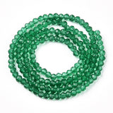 Glass Beads Strands, Faceted, Rondelle, Sea Green, 6x5mm, Hole: 1mm, about 83~85pcs/strand, 38~39cm, 10Strand/Set