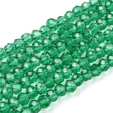 Glass Beads Strands, Faceted, Rondelle, Sea Green, 6x5mm, Hole: 1mm, about 83~85pcs/strand, 38~39cm, 10Strand/Set