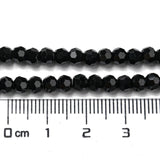 Opaque Glass Beads Stands, Faceted(32 Facets), Round, Black, 4mm, Hole: 0.7mm, about 87~93pcs/strand, 32~33cm, 20Strand/Set