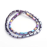 AB Color Plated Faceted Cuboid Electroplate Glass Beads Strands, Indigo, 8x4x4mm, Hole: 1mm, about 50pcs/strand, 16 inch