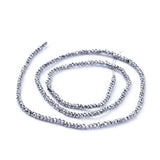 Electroplate Glass Beads Strands, Full Plated, Faceted, Rondelle, Platinum Plated, 2x1.5mm, Hole: 0.6mm, about 220~230pcs/Strand, 13.78~14.17 inch(35~36cm), 10Strands/Set