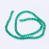 Glass Beads Strands, Faceted(32 Facets), Round, Teal, 4mm, Hole: 1mm, about 87~93pcs/strand, 32~33cm, 10Strand/Set