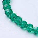 Glass Beads Strands, Faceted(32 Facets), Round, Teal, 4mm, Hole: 1mm, about 87~93pcs/strand, 32~33cm, 10Strand/Set