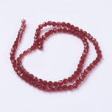 Glass Beads Strands, Faceted(32 Facets), Round, Dark Red, 4mm, Hole: 1mm, about 87~93pcs/strand, 32~33cm, 10Strands/Set