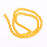 Glass Beads Strands, Faceted(32 Facets), Round, Gold, 4mm, Hole: 1mm, about 87~93pcs/strand, 32~33cm, 10Strand/Set