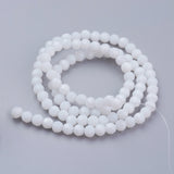 Faceted(32 Facets) Glass Beads Strands, Round, White, 4mm, Hole: 1mm, about 87~93pcs/strand, 32~33cm, 10Strand/Set