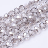 Glass Beads Strands, Faceted(32 Facets), Round, Gainsboro, 8mm, Hole: 1.5mm, about 66~67pcs/strand, 15.12 inch~15.35 inch(38.4~39cm), 10Strand/Set