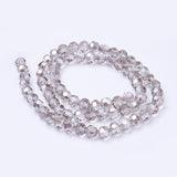 Glass Beads Strands, Faceted(32 Facets), Round, Gainsboro, 8mm, Hole: 1.5mm, about 66~67pcs/strand, 15.12 inch~15.35 inch(38.4~39cm), 10Strand/Set