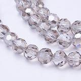 Glass Beads Strands, Faceted(32 Facets), Round, Gainsboro, 8mm, Hole: 1.5mm, about 66~67pcs/strand, 15.12 inch~15.35 inch(38.4~39cm), 10Strand/Set