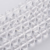 Glass Bead Strands, Faceted, Round, Clear, 13.5mm, Hole: 2mm, about 18pcs/strand, 9 inch(23cm)