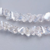 Electroplate Glass Beads Strands, AB Color Plated, Faceted, Triangle, Clear AB, 3x4x3mm, Hole: 1mm, about 149pcs/strand, 13.3 inch(34cm), 10Strand/Set