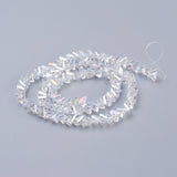 Electroplate Glass Beads Strands, AB Color Plated, Faceted, Triangle, Clear AB, 4.5x5x6mm, Hole: 1mm, about 88~90pcs/strand, 28~30cm, 10Strand/Set