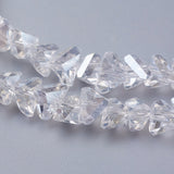 Electroplate Glass Beads Strands, AB Color Plated, Faceted, Triangle, Clear AB, 4.5x5x6mm, Hole: 1mm, about 88~90pcs/strand, 28~30cm, 10Strand/Set