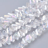 Electroplate Glass Beads Strands, AB Color Plated, Faceted, Triangle, Clear AB, 4.5x5x6mm, Hole: 1mm, about 88~90pcs/strand, 28~30cm, 10Strand/Set