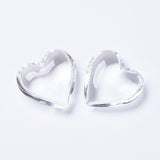 Glass Pendants, Heart, Clear, 40~41x42~43x15mm, Hole: 2mm, 20pc/Set