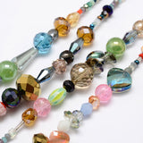 Electroplate Glass Bead Strands, Mixed Shapes, Mixed Color, 2~16x2~16mm, Hole: 1~2mm, about 15.74 inch, 20Strand/Set