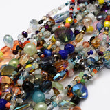 Electroplate Glass Bead Strands, Mixed Shapes, Mixed Color, 2~16x2~16mm, Hole: 1~2mm, about 15.74 inch, 20Strand/Set