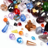 Glass Beads, Mixed Shapes, Mixed Color, 2.5~27x2.5~18x2~18mm, Hole: 0.8~1.8mm, about 350g/bag