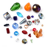 Glass Beads, Mixed Shapes, Mixed Color, 2.5~27x2.5~18x2~18mm, Hole: 0.8~1.8mm, about 350g/bag