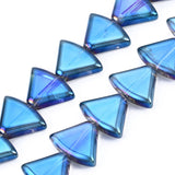 Electroplate Glass Beads Strands, Triangle, Mixed Color, 12x16x5mm, Hole: 1mm, about 50pcs/strand, 24.02 inch(61cm), 5Strand/Set