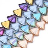 Electroplate Glass Beads Strands, Triangle, Mixed Color, 12x16x5mm, Hole: 1mm, about 50pcs/strand, 24.02 inch(61cm), 5Strand/Set