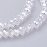 Electroplate Glass Beads Strands, AB Color Plated, Faceted Rondelle, Clear AB, 2.9~3.3x2mm, Hole: 0.5mm, about 145~150pcs/strand, 34~35cm, 10Strand/Set