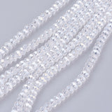 Electroplate Glass Beads Strands, AB Color Plated, Faceted Rondelle, Clear AB, 2.9~3.3x2mm, Hole: 0.5mm, about 145~150pcs/strand, 34~35cm, 10Strand/Set